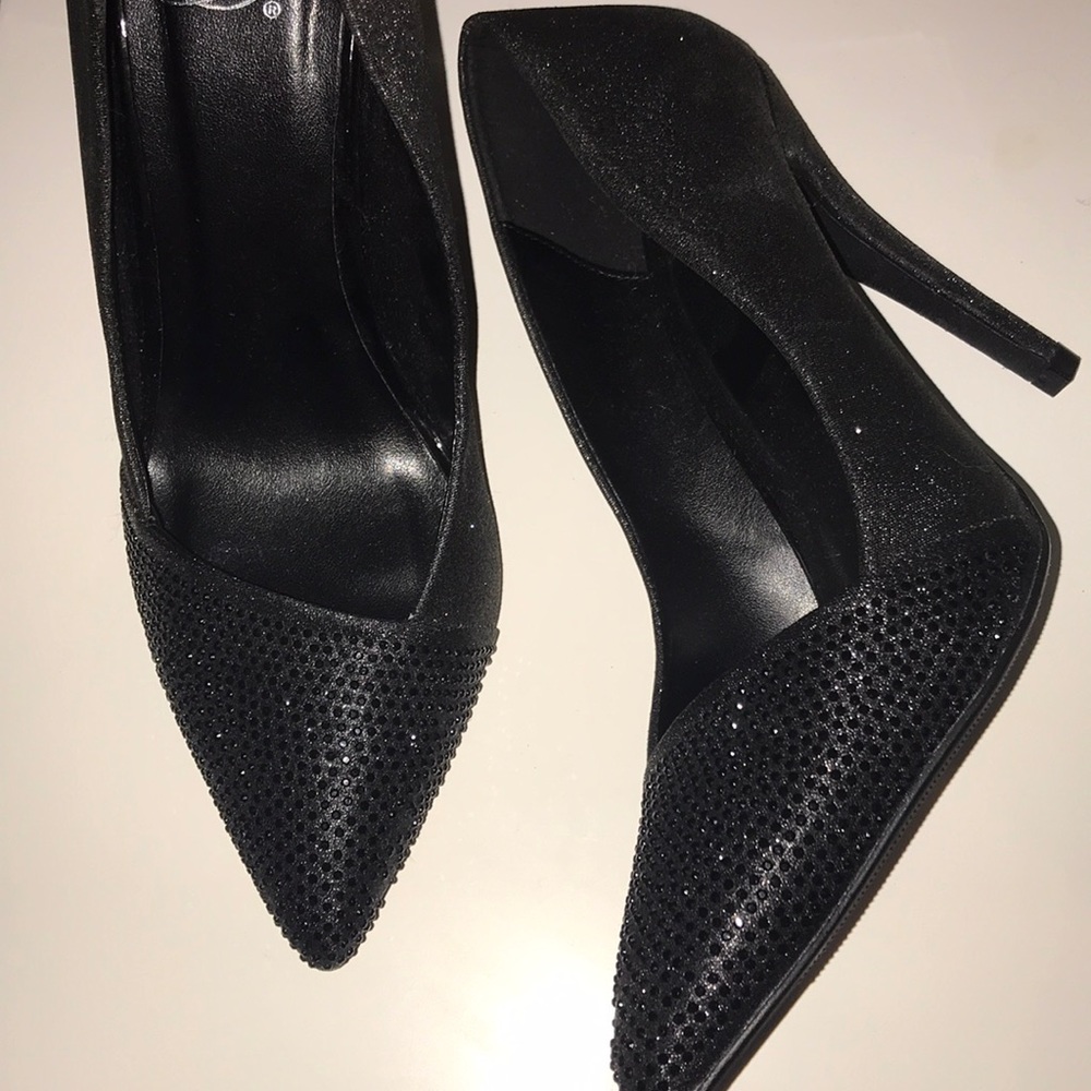 Sparkly black high heels